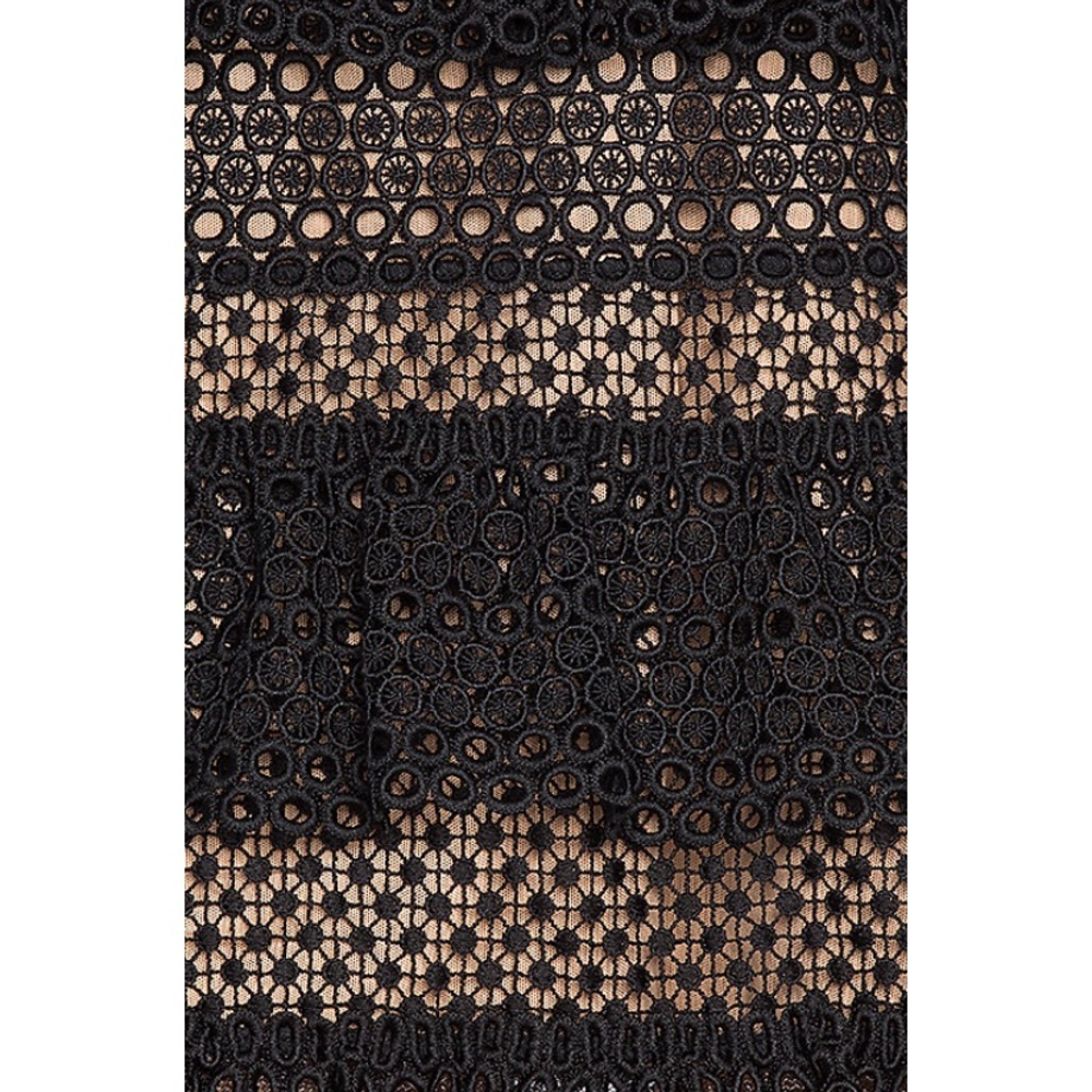 Lace Up Tiered Dress in Black Self-Portrait - Picture 3 of 4